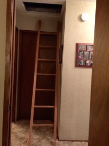 The ladder to the attic room.